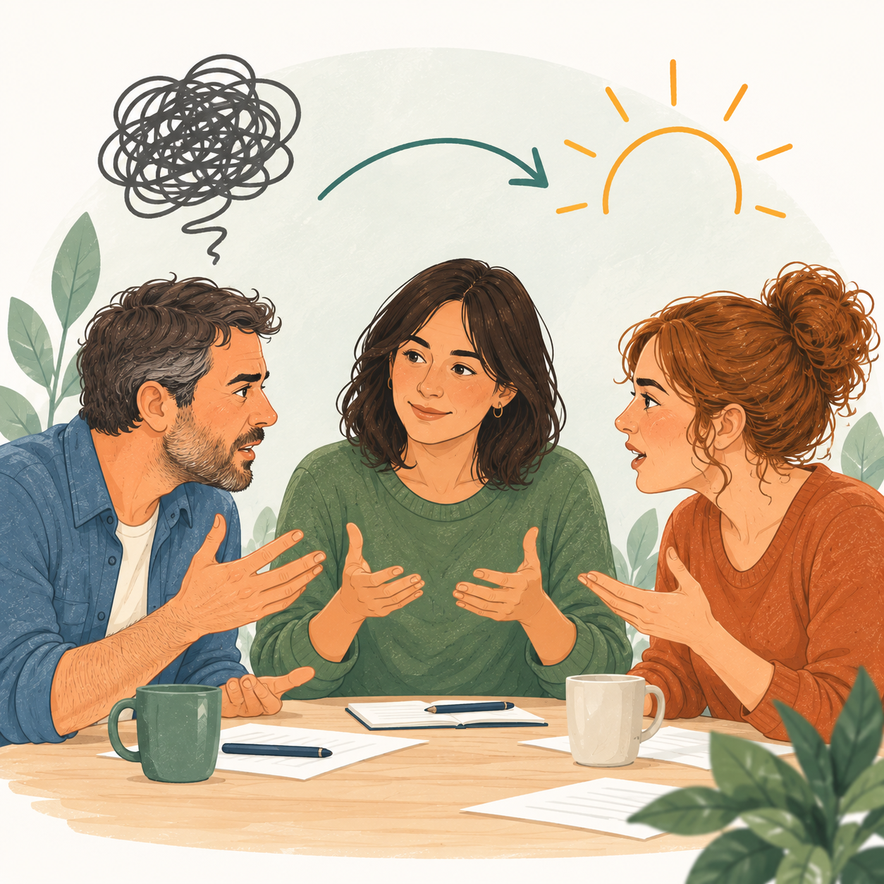 Illustration de la gestion des conflits au sein d'une équipe